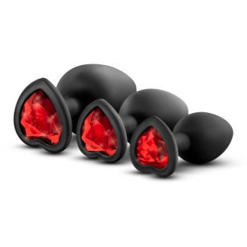 Blush Luxe Bling Plugs Training Kit set de butt plug-uri Red Gems - imagine 3
